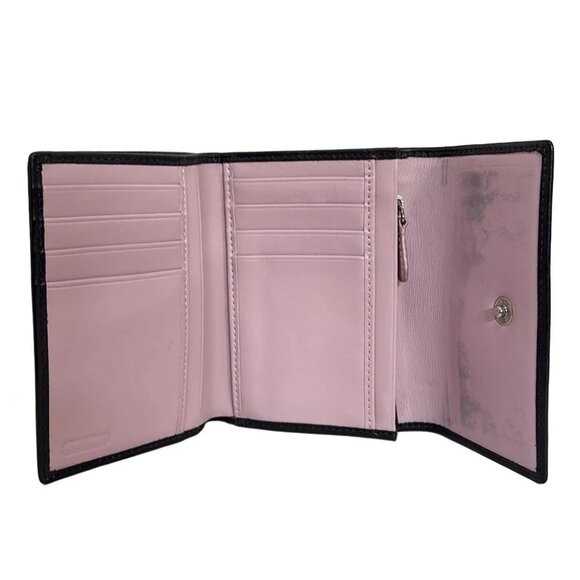 Auth COACH Ergo - Black Leather Trifold Wallet - Picture 3 of 6